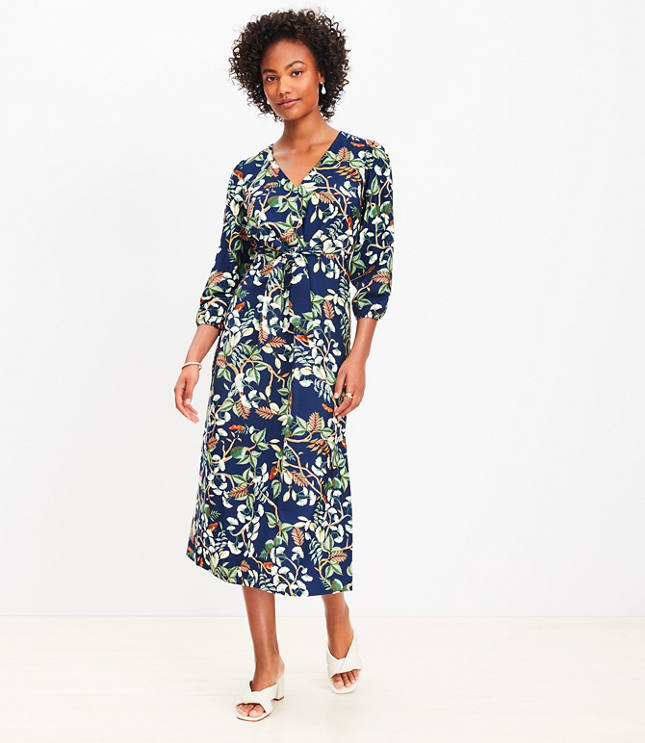 Paisley Split Neck Swing Dress