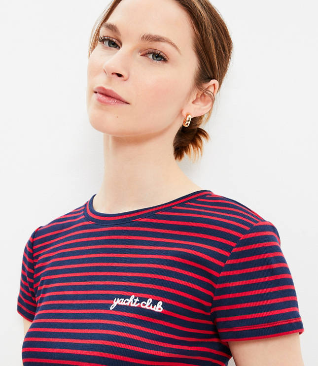 Yacht Club Stripe Ribbed Tee - image 2