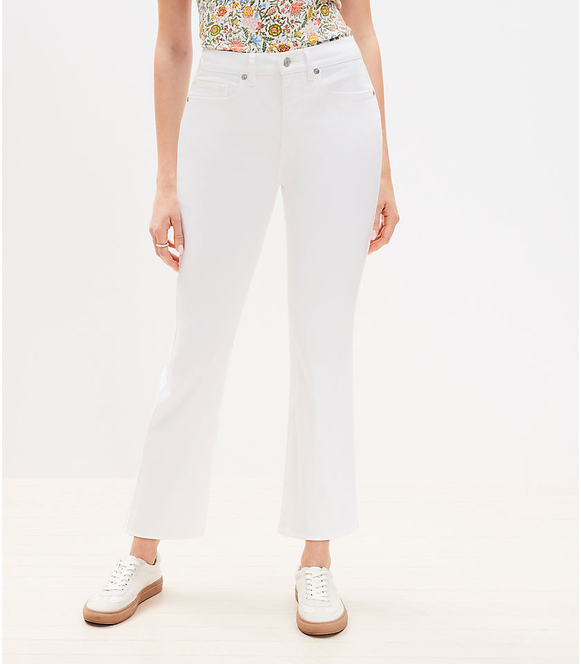 Curvy High Rise Kick Crop Jeans in White