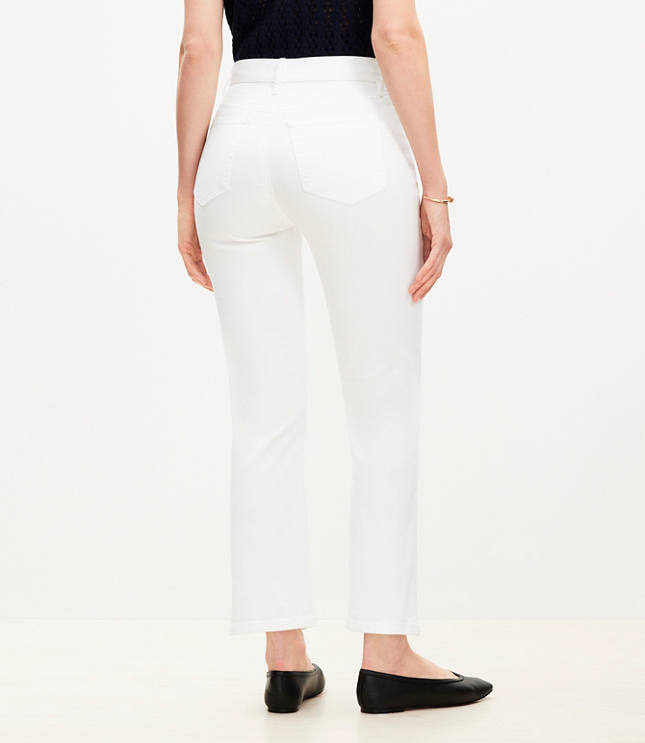 Curvy High Rise Kick Crop Jeans in White