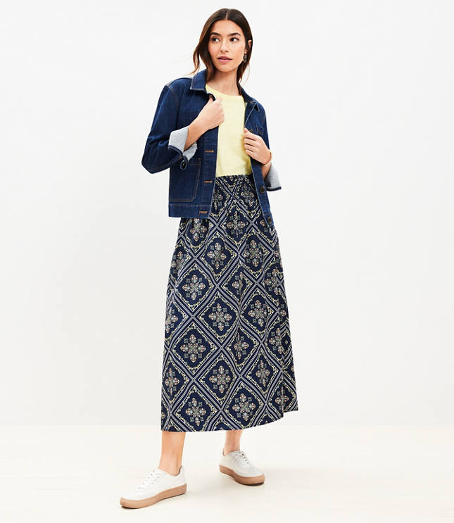 Denim Maxi Skirt in Light Wash - Light Wash