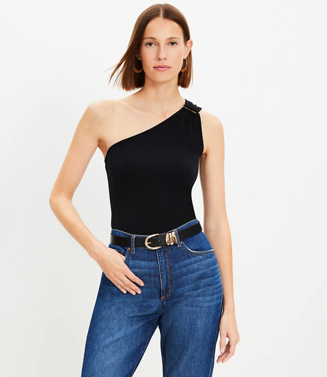 Crepe One Shoulder Top