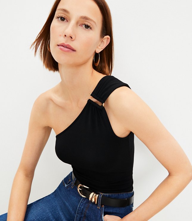 Crepe One Shoulder Top