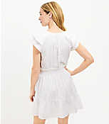 LOFT Smocked Tiered Tie Neck Dress carousel Product Image 3