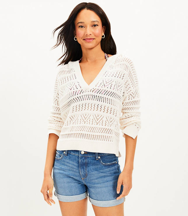 LOFT Beach Crochet Hoodie