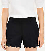 Petite Riviera Shorts in Scalloped Linen Cotton carousel Product Image 2