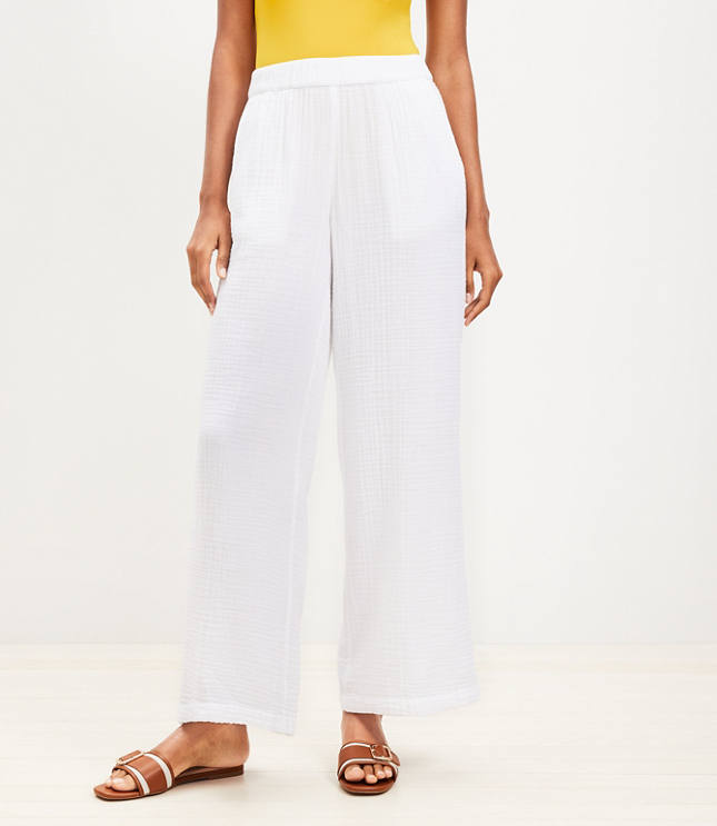 LOFT Beach Triple Cloth Wide Leg Pants