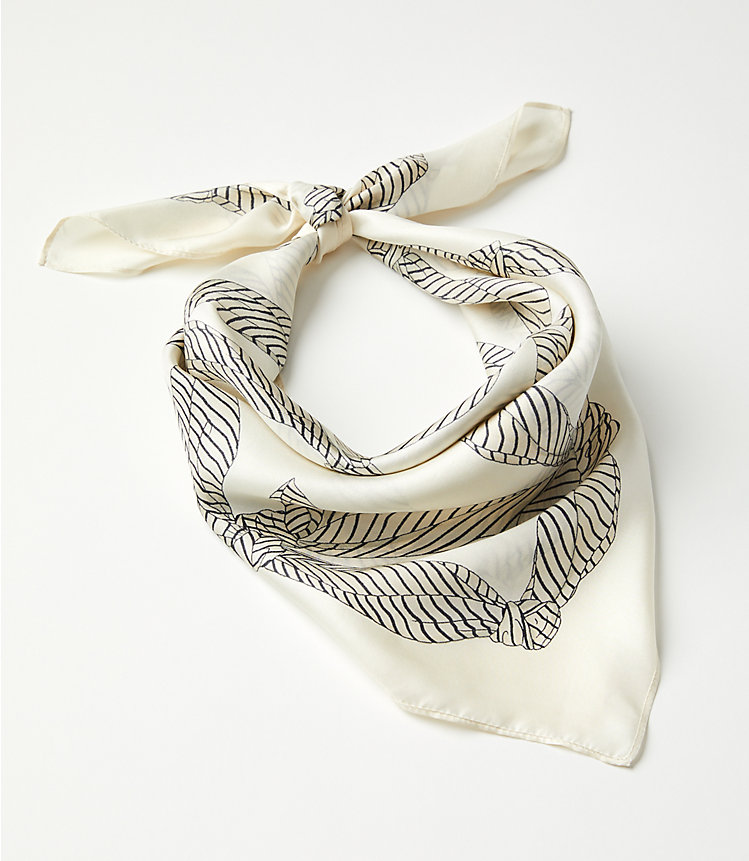 Ribbon Square Silk Scarf image number null