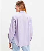 Petite Stripe Cotton Blend Relaxed Pocket Shirt carousel Product Image 3