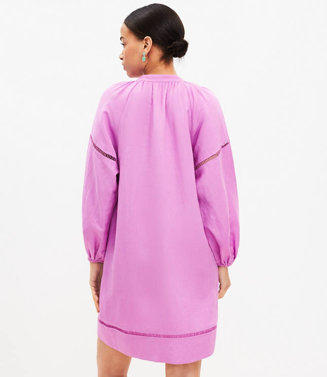 Petite Cutout Linen Blend Pocket Dress