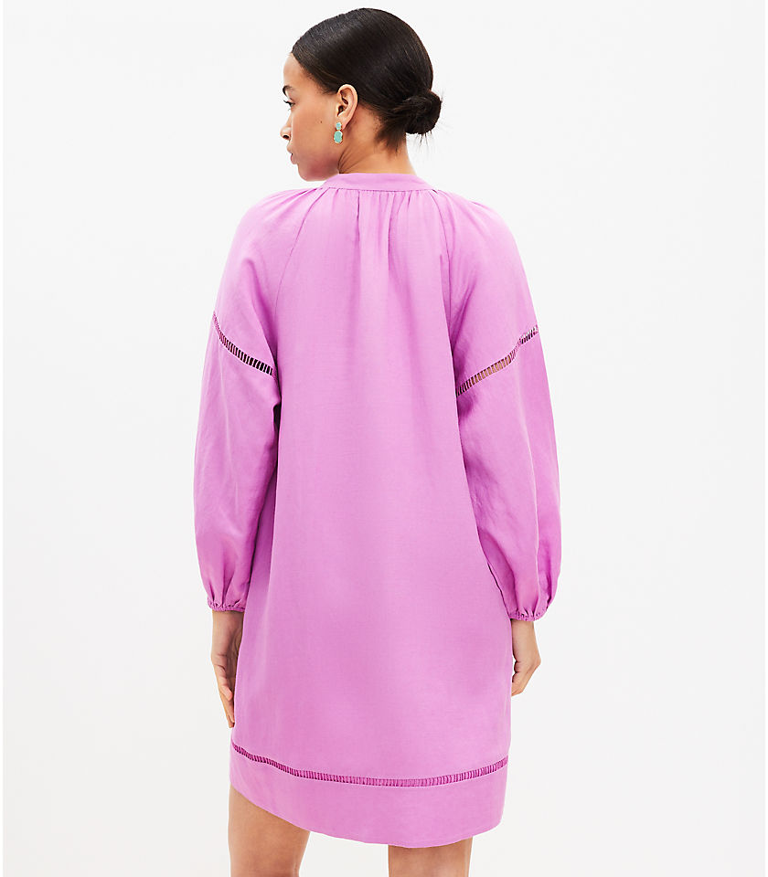 Petite Cutout Linen Blend Pocket Dress