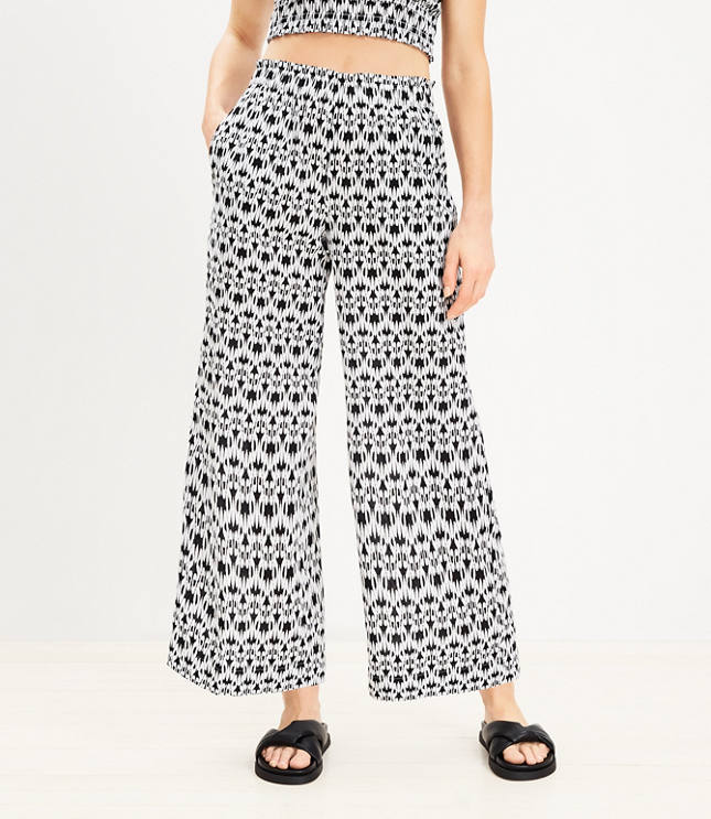 LOFT NWT Tall Houndstooth High Waist Wide Leg Pants/Curvy Fit - Navy - Size  10T