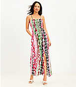 LOFT Beach Scroll Smocked Maxi Cami Dress carousel Product Image 1