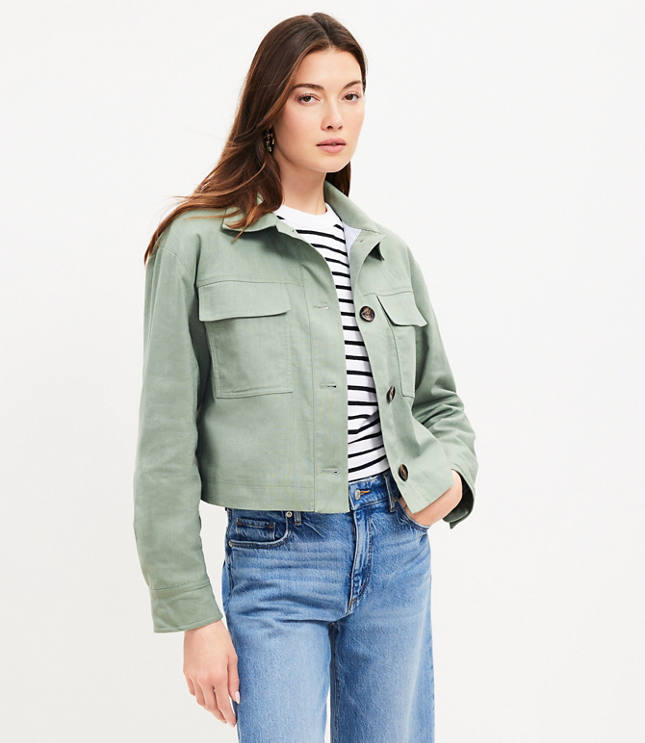 Petite Tie Waist Utility Jacket