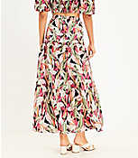LOFT Beach Palm Tiered Linen Midi Skirt carousel Product Image 3