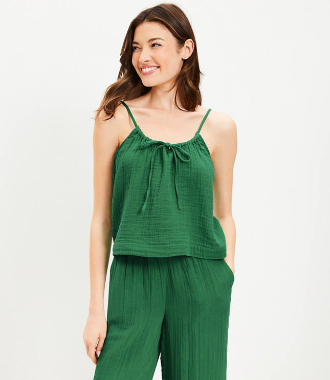 LOFT Beach Triple Cloth Tie Neck Cami