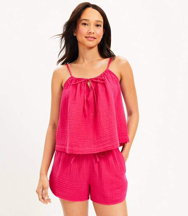 LOFT Beach Triple Cloth Tie Neck Cami