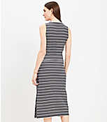 Petite Stripe Knotted Crossover Midi Dress carousel Product Image 3