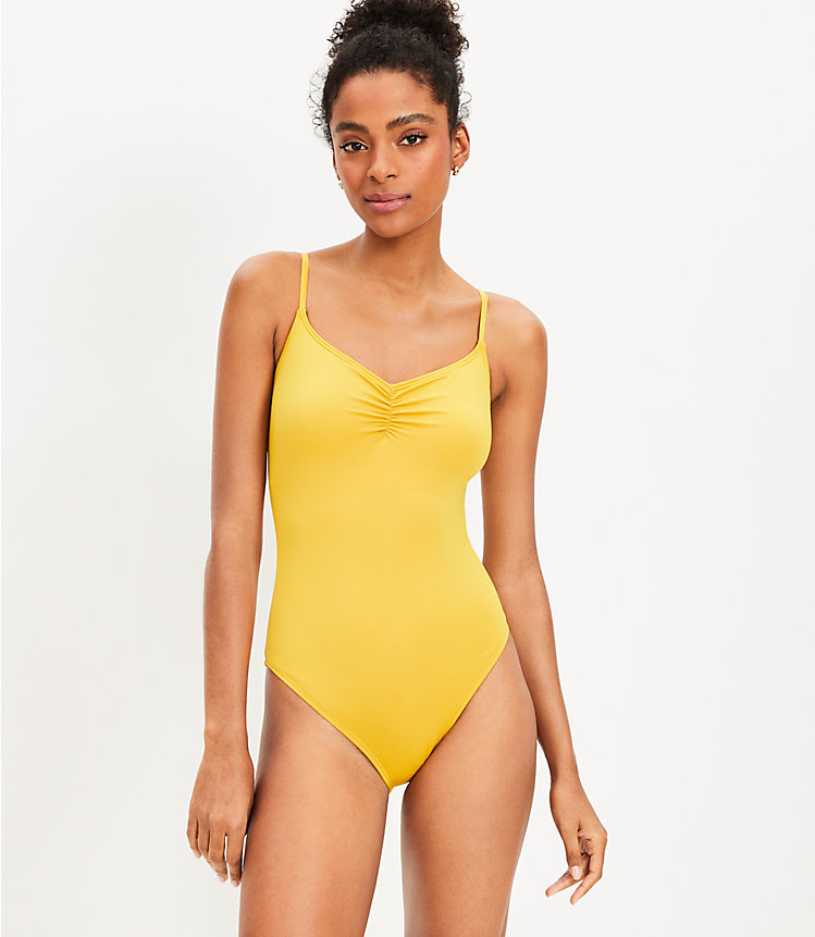 LOFT Beach Cinched Front One Piece Swimsuit image number 0