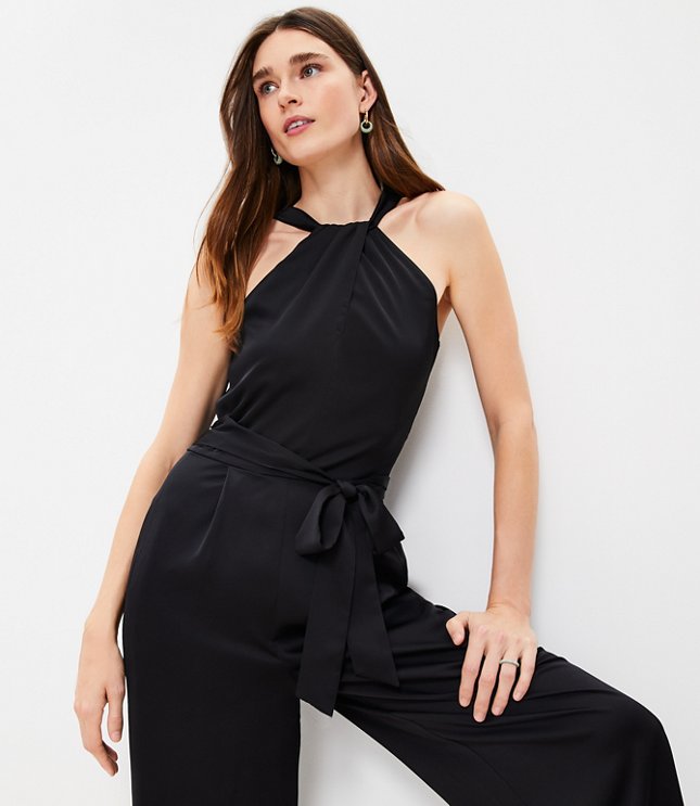 Women's Formal Jumpsuit Elegant Sleeveless Crew Neck Flowy Chiffon Wide Leg  Rompers Evening Party One Piece Jumpsuits