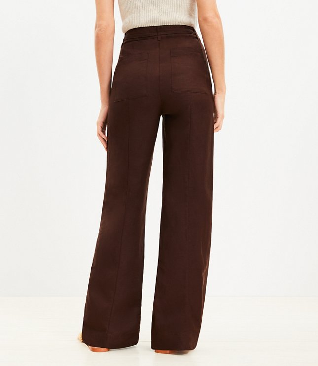 Linen Blend Straight Pants