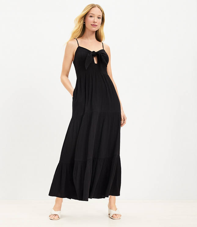 Black tiered cami beach midi dress