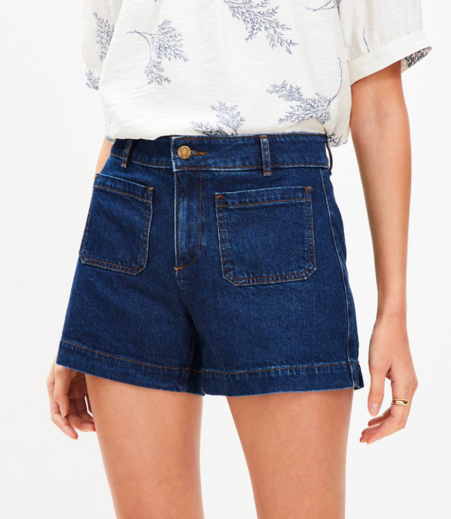 Palmer Denim Shorts in Bright Medium Stone Wash