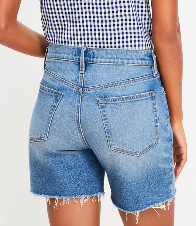 HUDSON Womens Blue Zippered Frayed Boyfriend Shorts main image 1