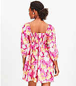 Floral Ikat Knotted Long Sleeve Swing Dress carousel Product Image 3