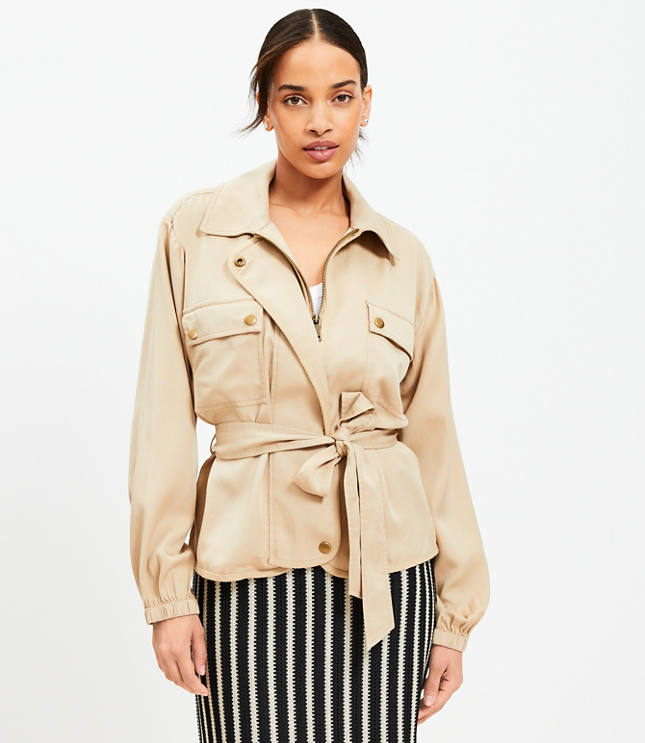 Twill Cropped Jacket | Loft