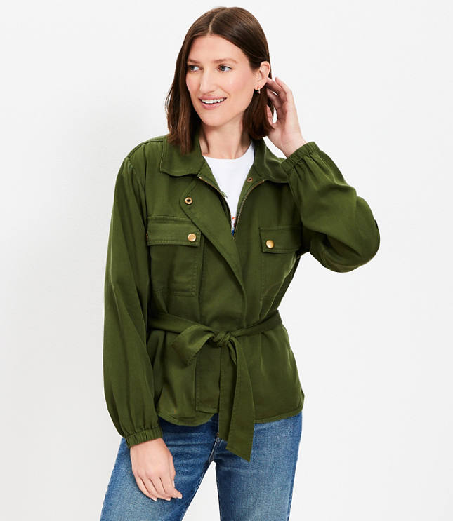 Cinched Waist Utility Jackets Loft