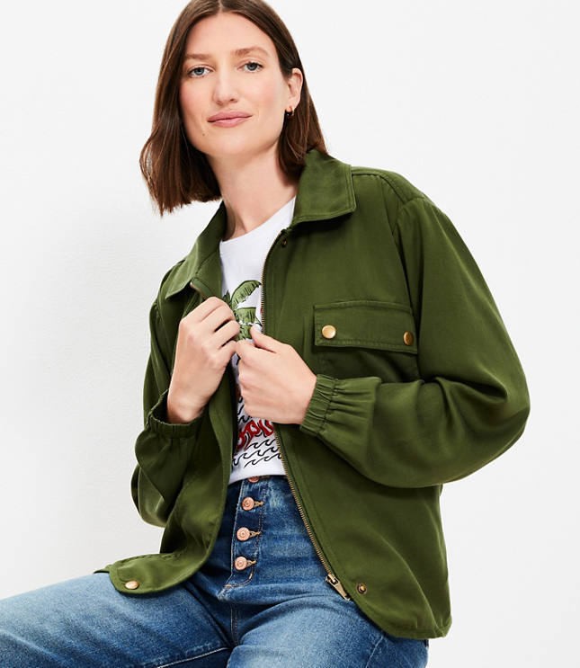 Petite Tie Waist Utility Jacket