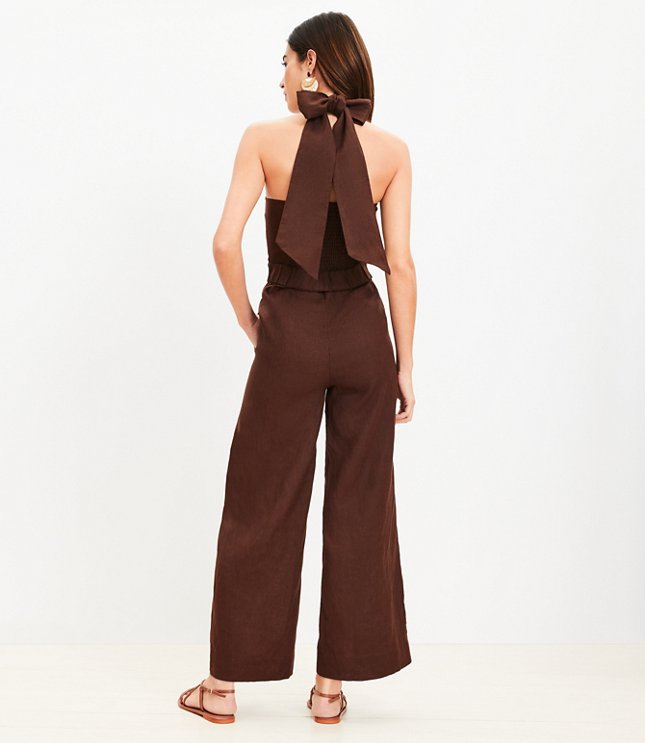 LOFT Beach Linen Halter Jumpsuit