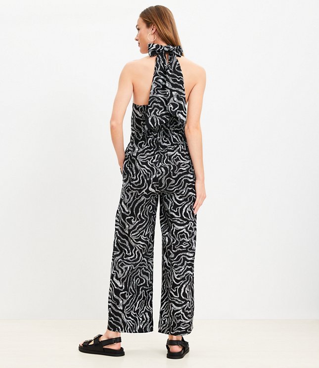 LOFT Beach Linen Halter Jumpsuit