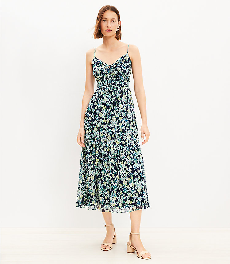 Ikat Buttercup Clip Keyhole Strappy Midi Dress image number 0