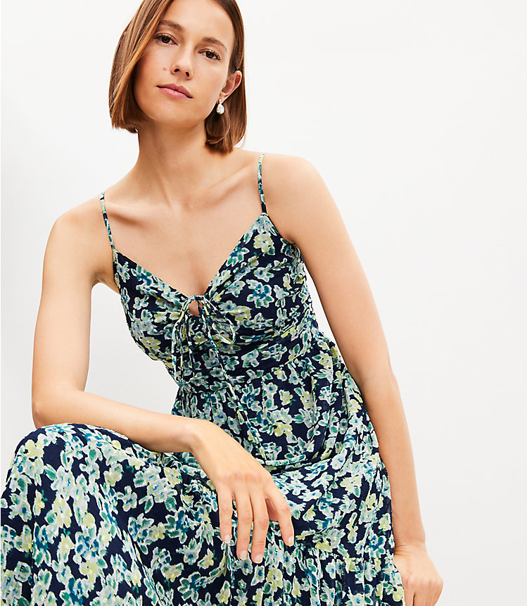 Ikat Buttercup Clip Keyhole Strappy Midi Dress image number 1