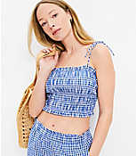 LOFT Beach Smocked Tie Strap Top carousel Product Image 1