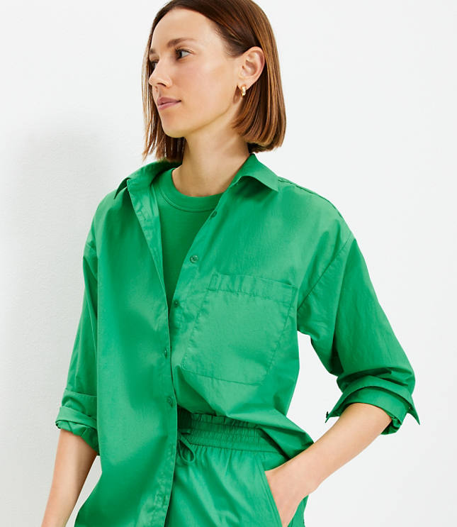 Poplin Oversized Pocket Shirt