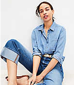 Petite Chambray Relaxed Pocket Shirt carousel Product Image 2