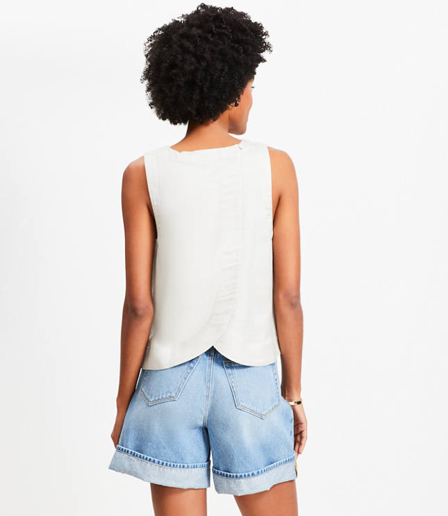 Linen Blend Petal Back Shell