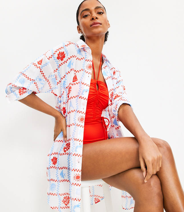 LOFT Beach Pocket Shirtdress