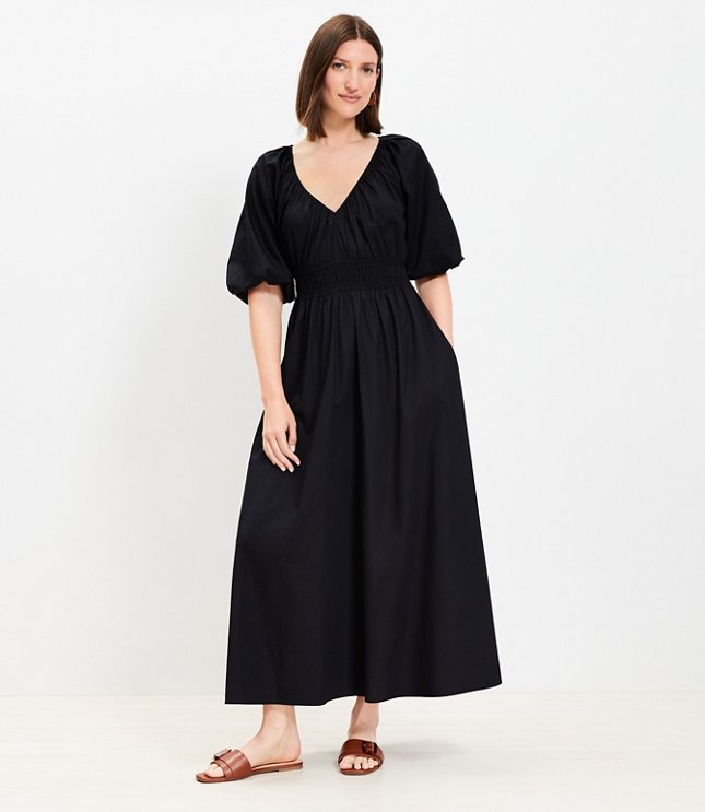 Pleated Strappy Linen Blend Maxi Dress