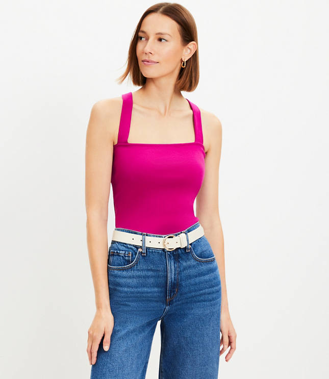 Perfect Ribbed Mock Neck Tank Top