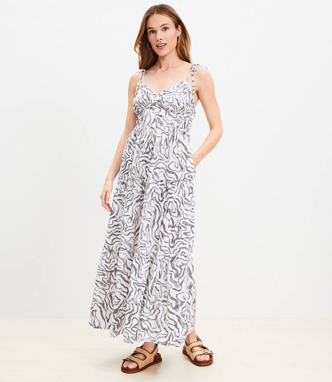 LOFT Beach Triple Cloth Short Sleeve Maxi Dress