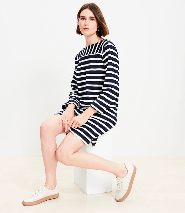 Striped Ponte Mini Dress