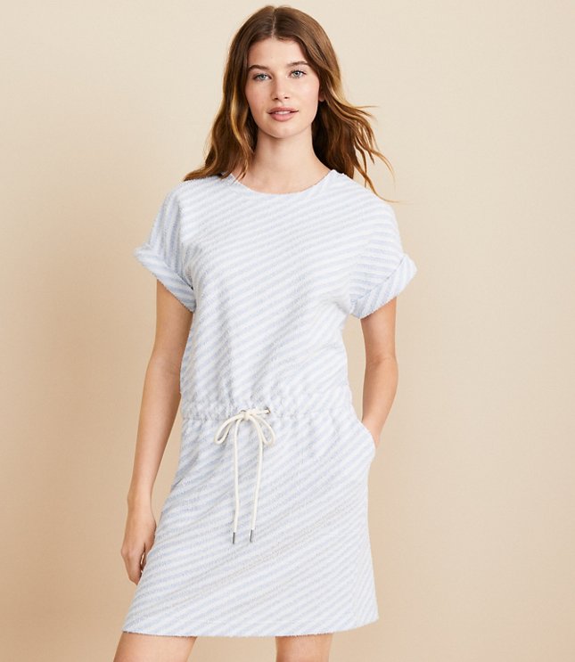 Petite Lou & Grey Striped Boucle Pocket Dress