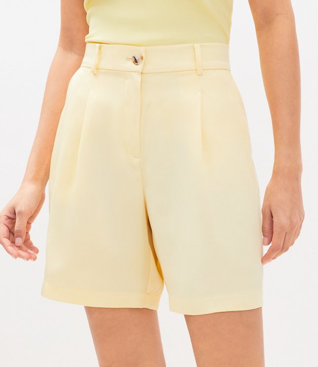 Petite Pleated Shorts in Emory with 6 Inch Inseam