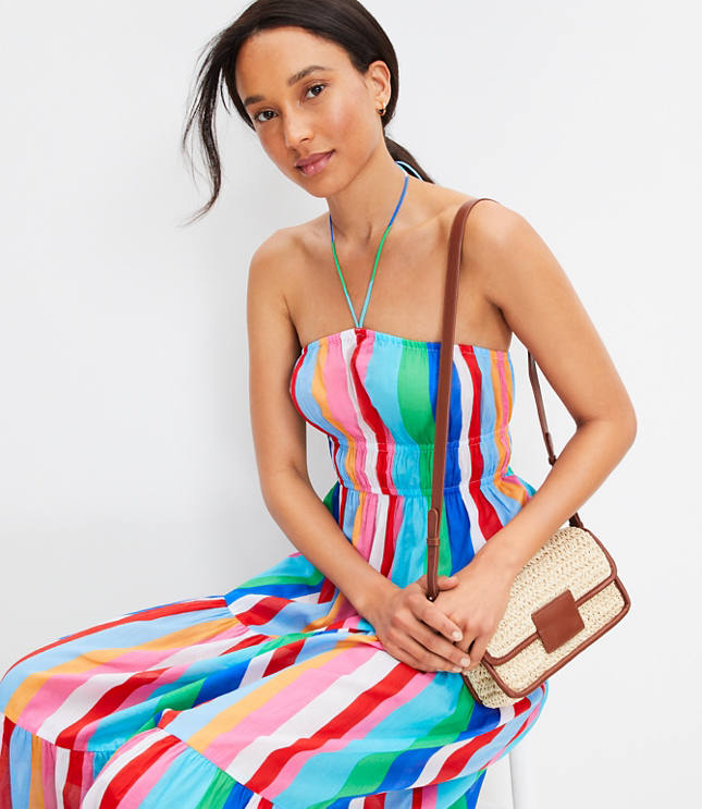 Petite LOFT Beach Halter Maxi Swimsuit Coverup Pocket Dress