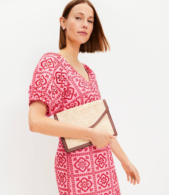 Tiled Eyelet Mini Shift Dress