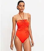 LOFT Beach Ruched Halter One Piece Swimsuit carousel Product Image 1